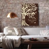 Картина на досках Правила дома - Фамильное дерево